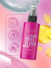 Brujeria bottle showing babassu oil formula for smooth straightening