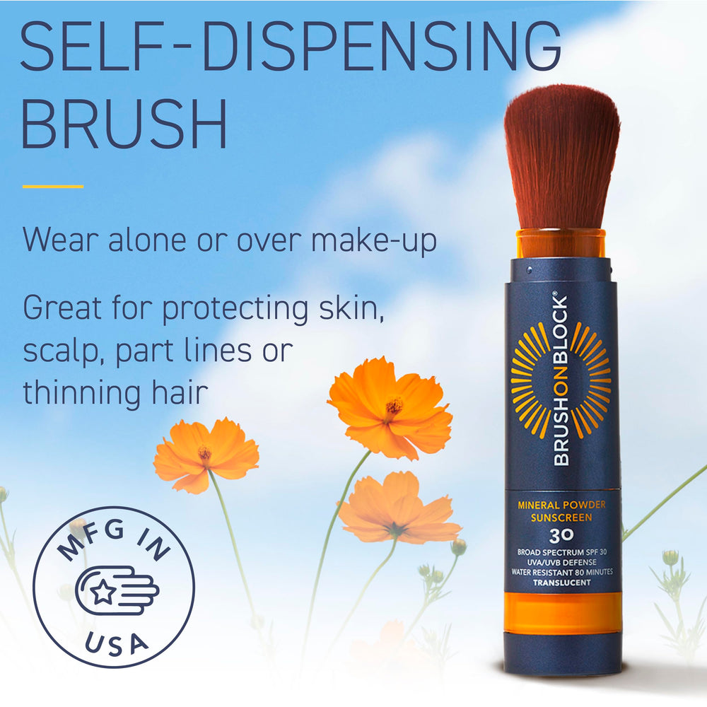 Brush On Block demonstrates sheer, light coverage blending with natural skin tone