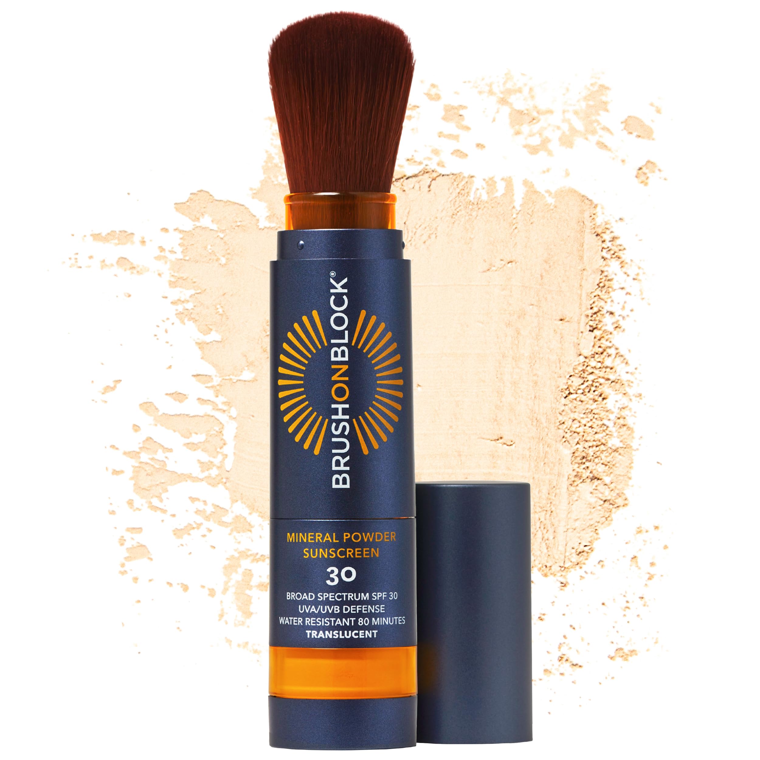 Brush On Block SPF30 mineral powder sunscreen tube showing translucent finish and daily protection