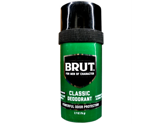 Brut Classic Round Stick Deodorant 12-pack offers all-day freshness.