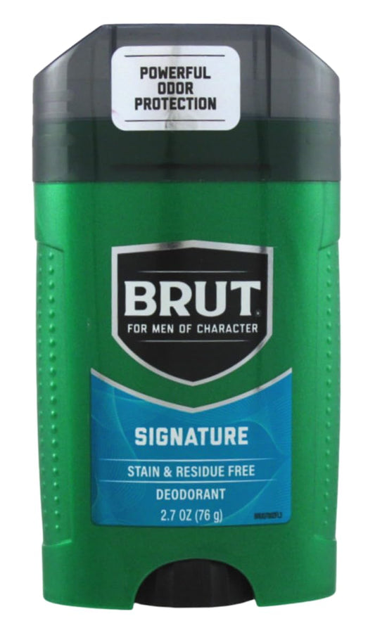 Brut deodorant oval solid classic scent packaging showing multi-pack option for everyday use.