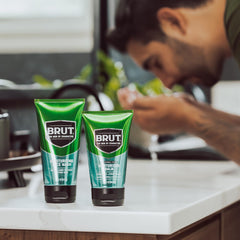 Brut Moisturizing Balm fits post-shave routine for soothing comfort.