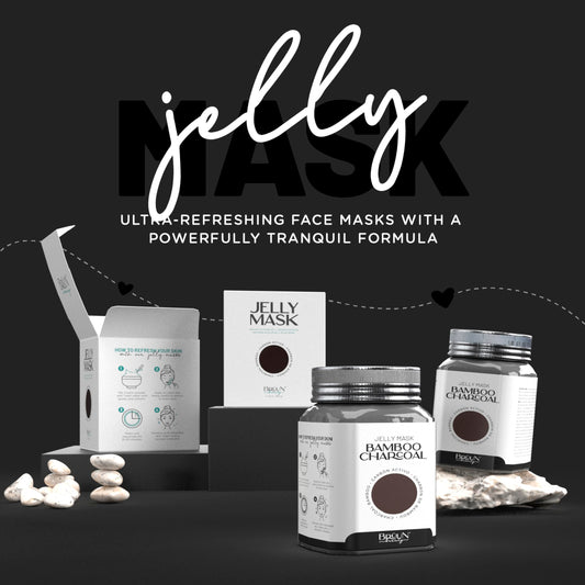 BRÜUN Peel-off mask jar applied on skin for clean, radiant pores