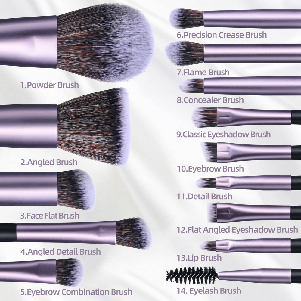 Fourteen-piece BS-MALL makeup brush set for complete look