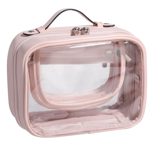 BS-MALL Travel Toiletry Bag with transparent-pvc for quick item visibility.