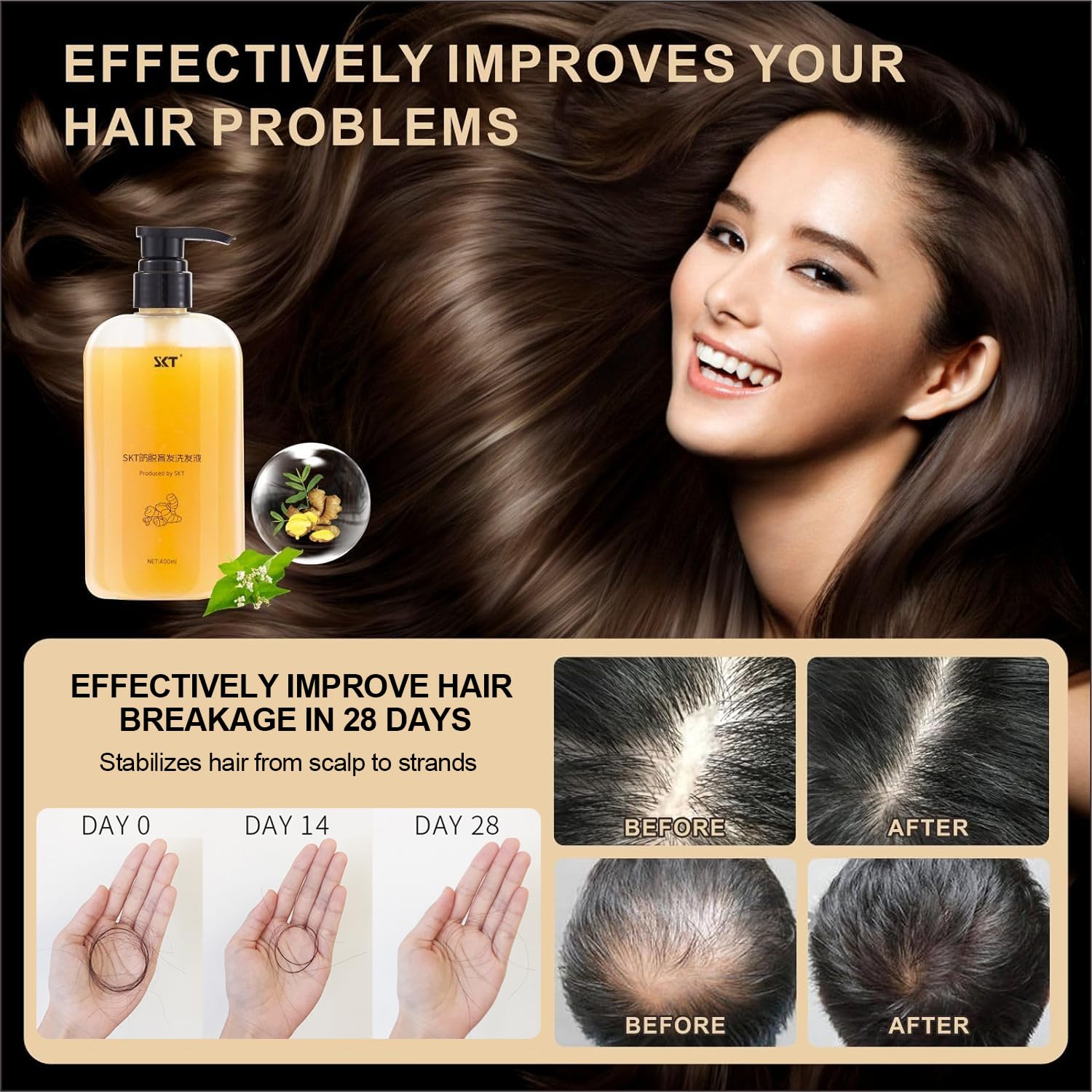 BSMAX Scalp massage application promotes gentle stimulation during routine wash.