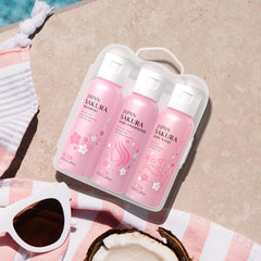 BSMKCL Compact travel set in pink, ideal for on-the-go skincare.