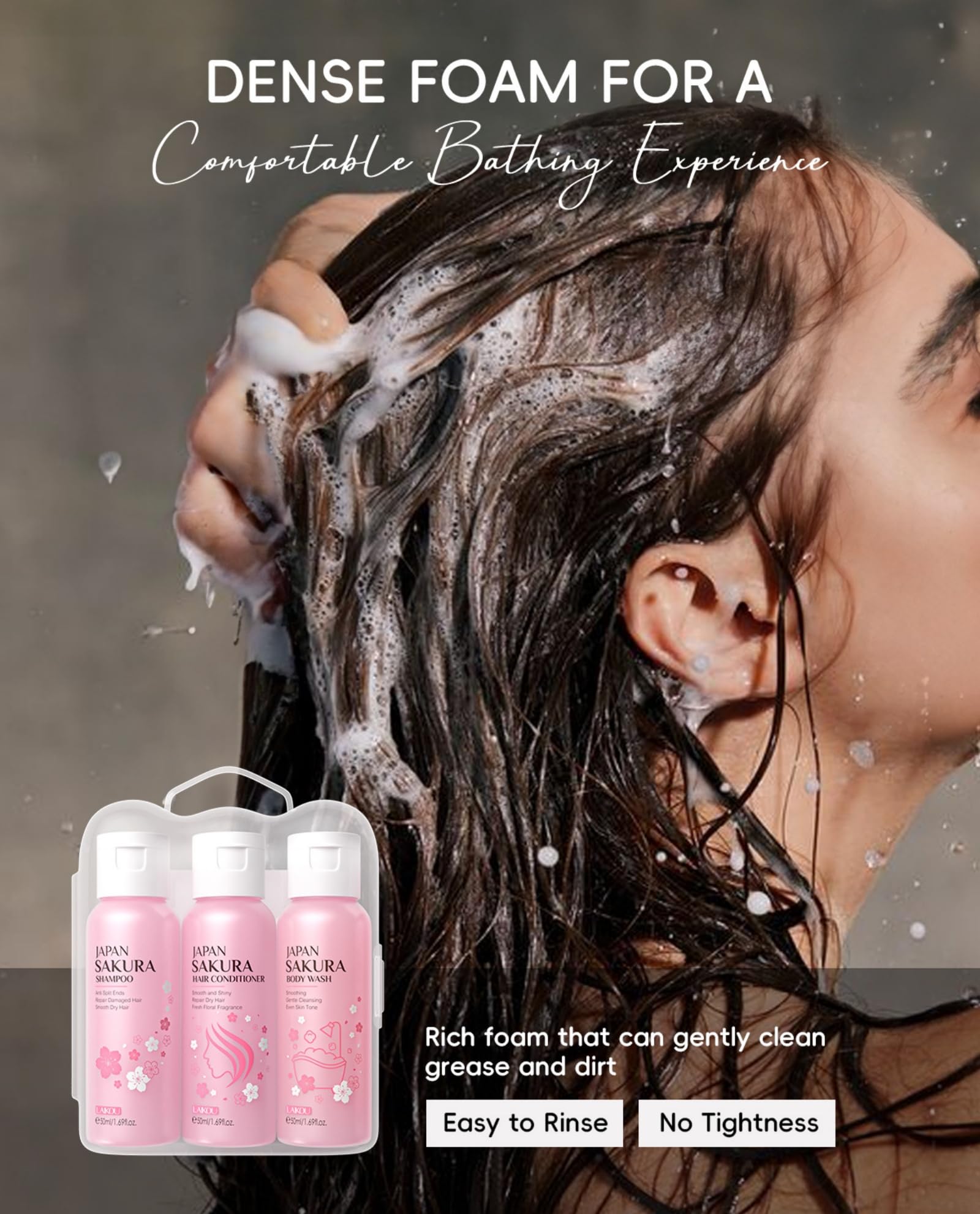 BSMKCL Sakura mini body wash 50ml hydrates skin while refreshing.