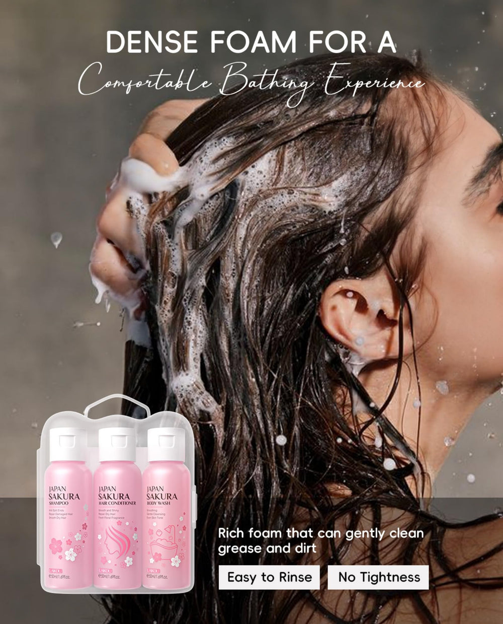 BSMKCL Sakura mini body wash 50ml hydrates skin while refreshing.