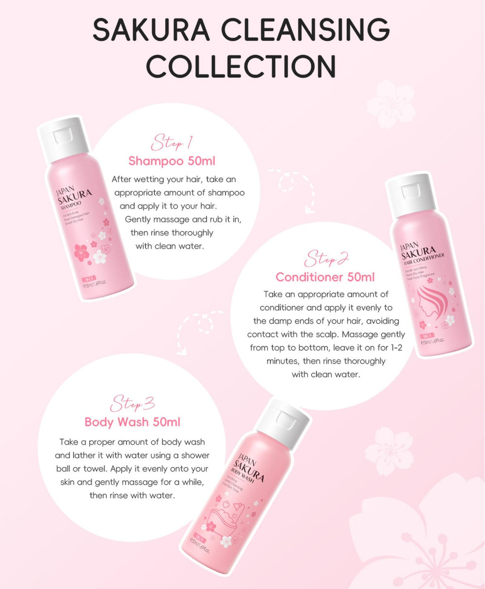 BSMKCL Sakura mini conditioner 50ml to smooth ends for silky hair.