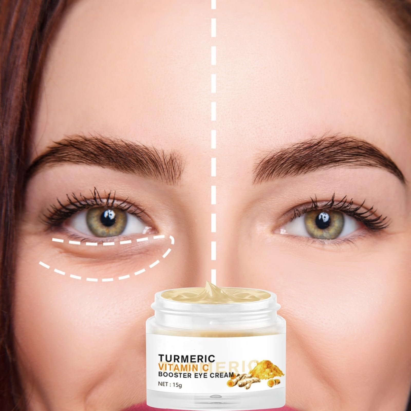 BSMKCL turmeric vitamin C Eye Cream applied in morning routine