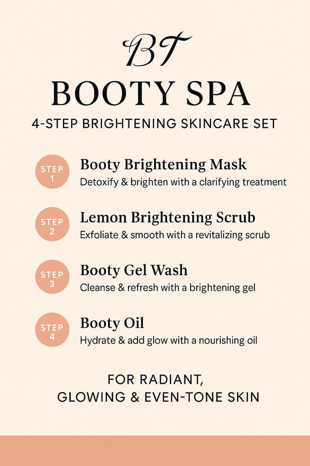 BT Booty Spa Scrub after-use glow suggesting smoother, refreshed appearance.