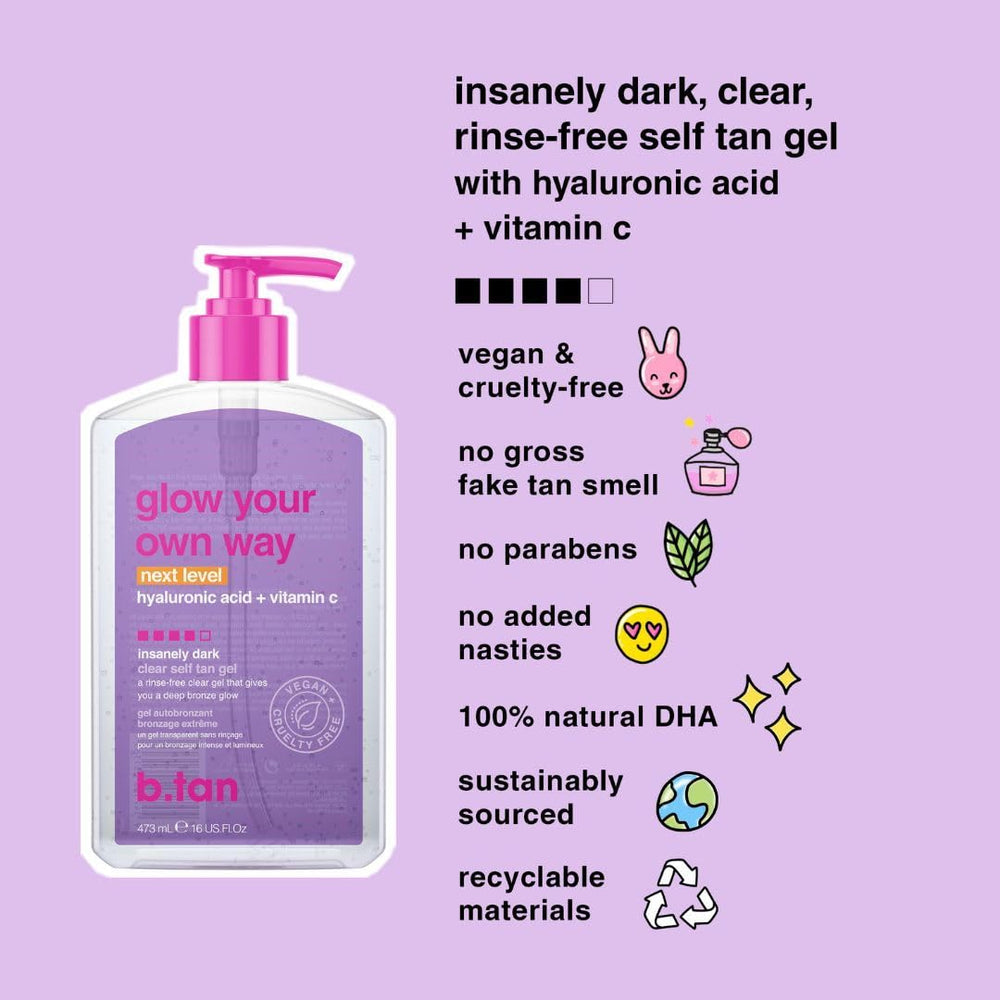 B.TAN body mitt assists smooth, even application.
