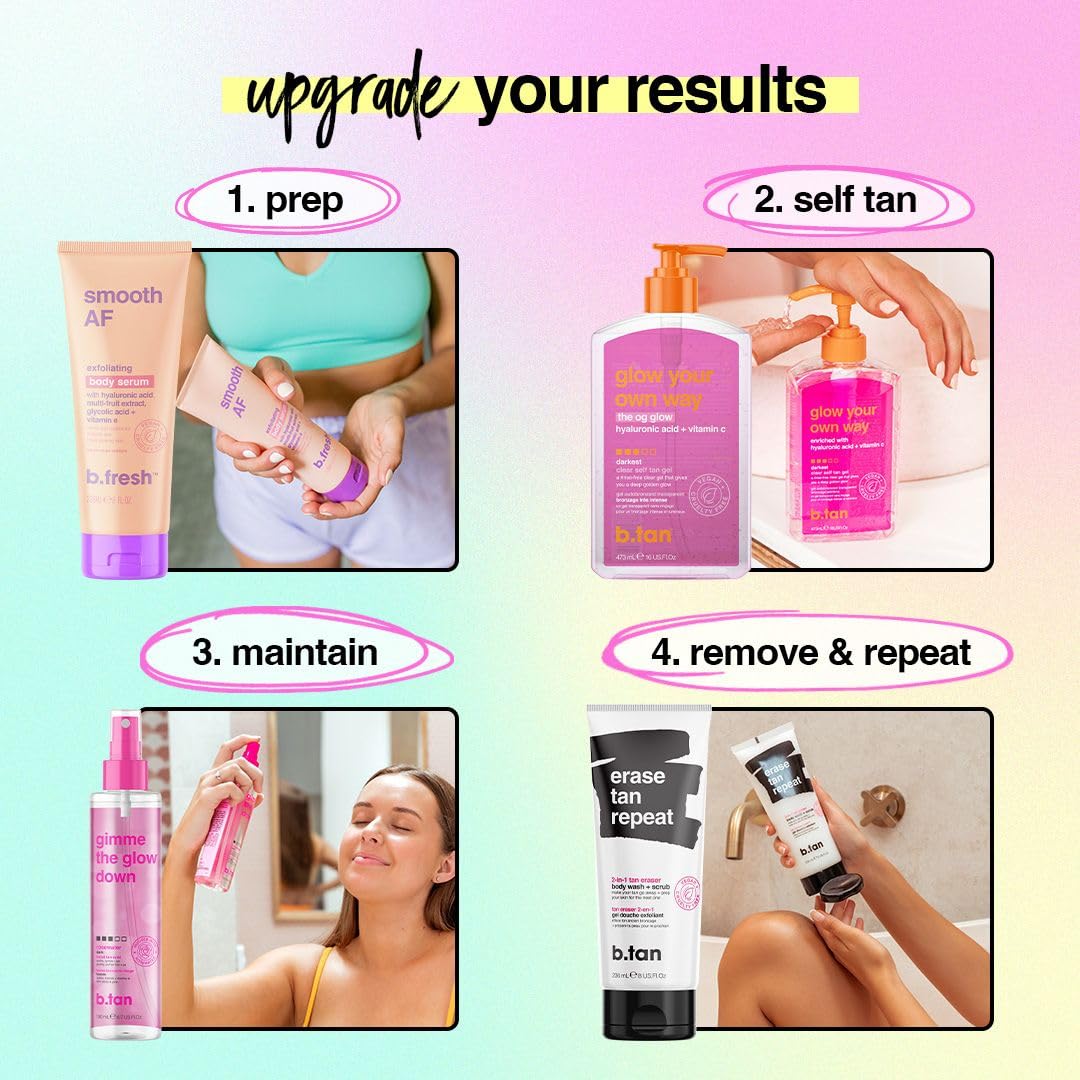B.TAN transfer-resistant finish on skin after dry.