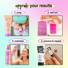 B.TAN transfer-resistant finish on skin after dry.