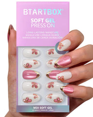 BTArtbox Almond Confetti Petals nails kit for a quick at-home manicure