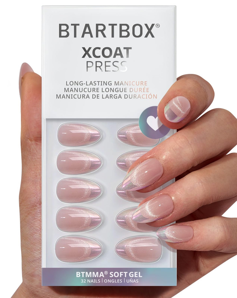 BTArtbox almond diamond dust nails shimmer for daily wear.