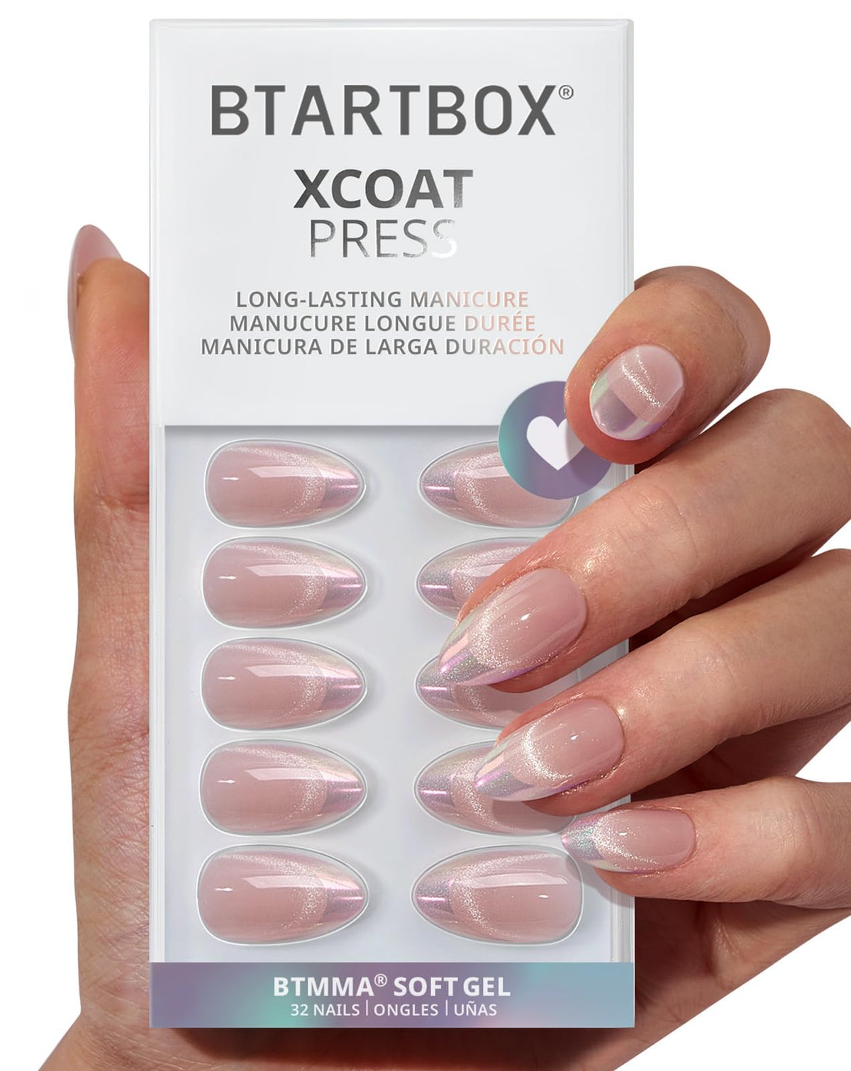 BTArtbox almond diamond dust nails shimmer for daily wear.