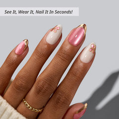 BTArtbox almond nails close-up with confetti petals for a delicate look