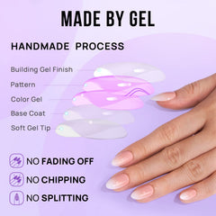 BTArtbox almond press on nails medium adhesive tabs for easy removal