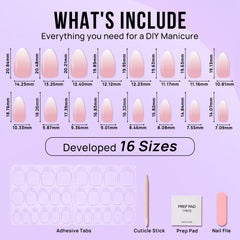 BTArtbox almond press on nails medium double-sided file for precise shaping