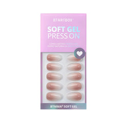 BTArtbox almond press on nails medium kit with glue for secure daily wear