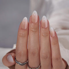 BTArtbox Almond Press On Nails Medium vanilla cream pack shot for quick at-home manicure