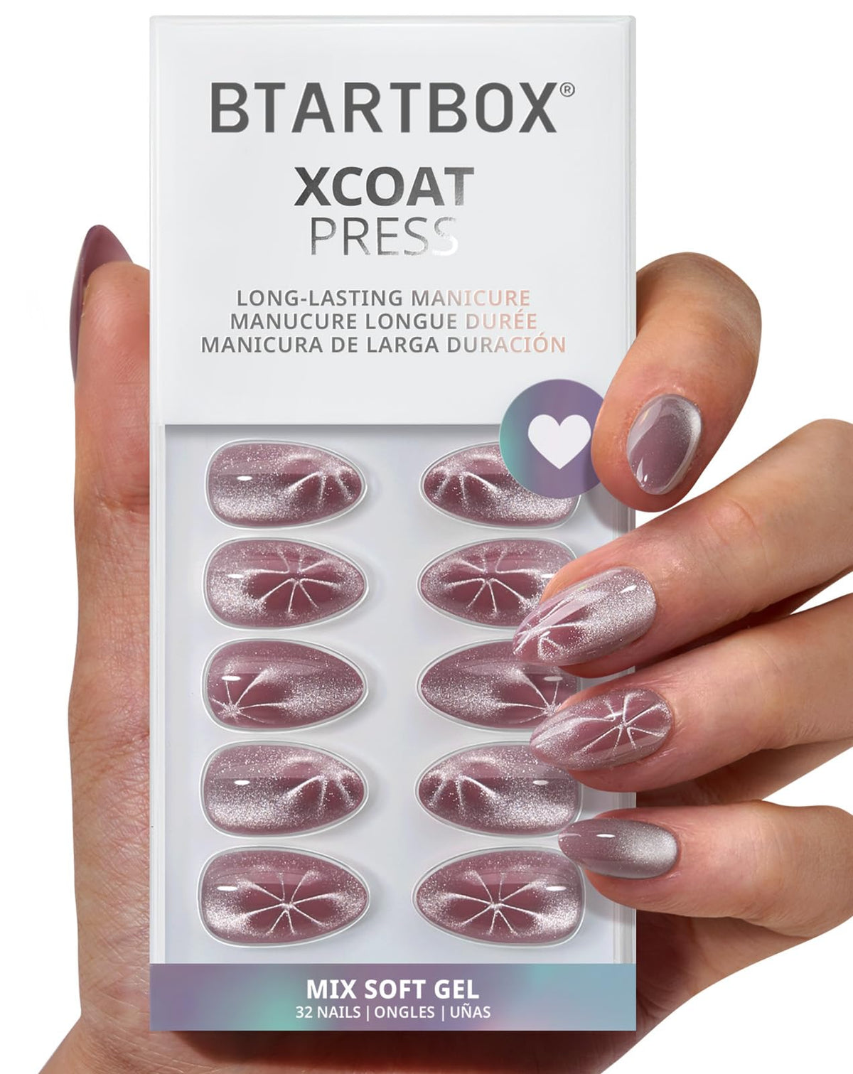 BTArtbox Berry Spark press-on nails kit for instant manicure and lasting wear.