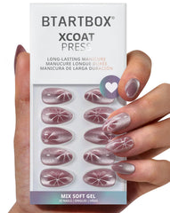 BTArtbox Berry Spark press-on nails kit for instant manicure and lasting wear.