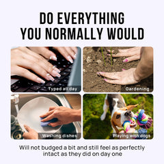 BTArtbox nails with glue and adhesive tabs during application