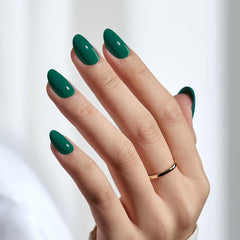 BTArtbox dark green short oval nails with 16 size set and storage box