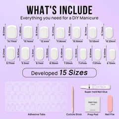 BTArtbox nails include 15 sizes for a precise, personalized fit.