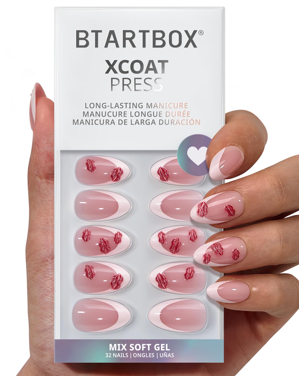 BTArtbox French Tip press-on nails for date night shine and easy application