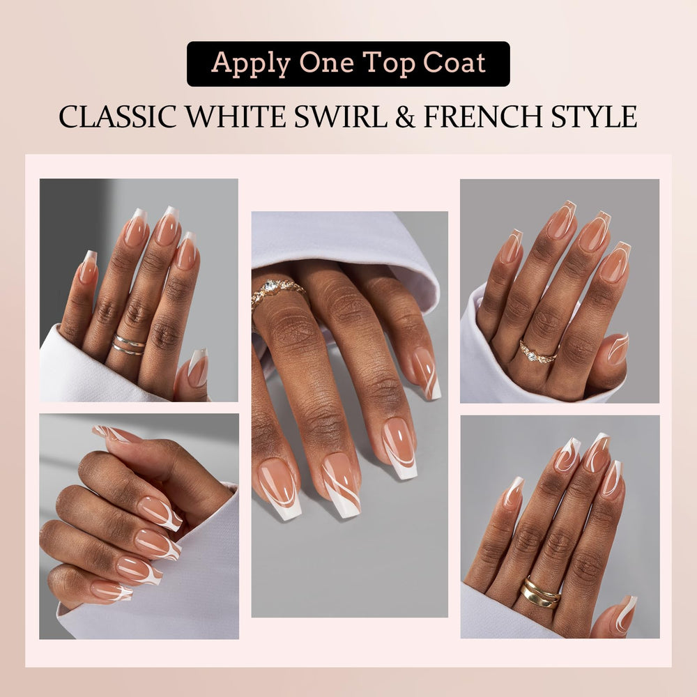 BTArtbox french-tip press-on nails swirl style 03 for salon-like results at home
