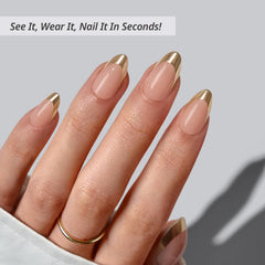BTArtbox Gilded Countdown soft-gel nails showcase ultra-soft feel with natural flex for everyday comfort.