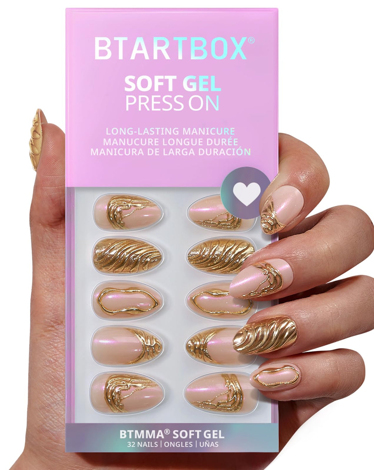 BTArtbox Metalhead press-on nails kit delivers a professional finish for at-home manicures.