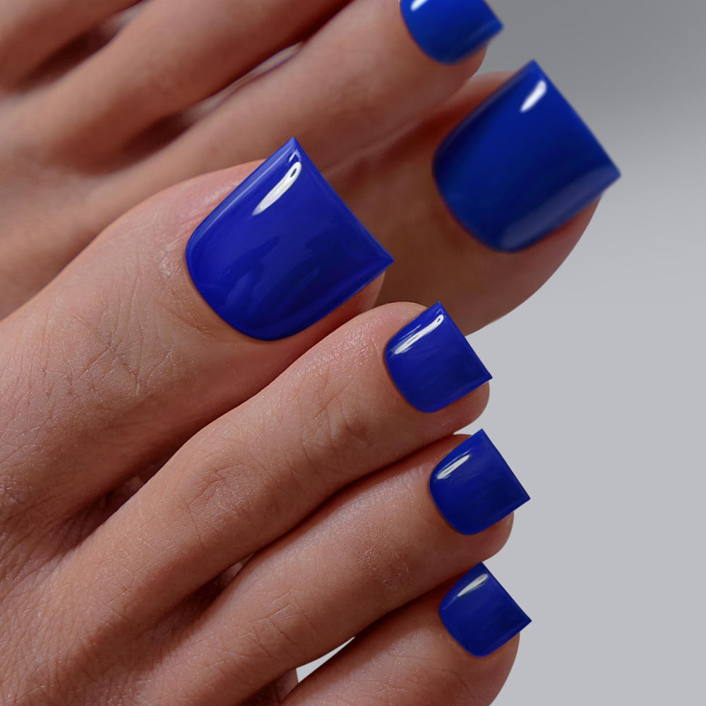 BTArtbox Naval Forces sharp square toenails display a durable opaque blue finish