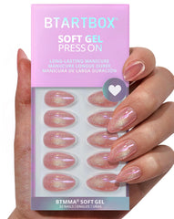 BTArtbox pink cat eye almond nails closeup for long-lasting wear.