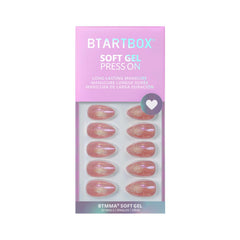 BTArtbox pink cat eye almond nails day to night style.