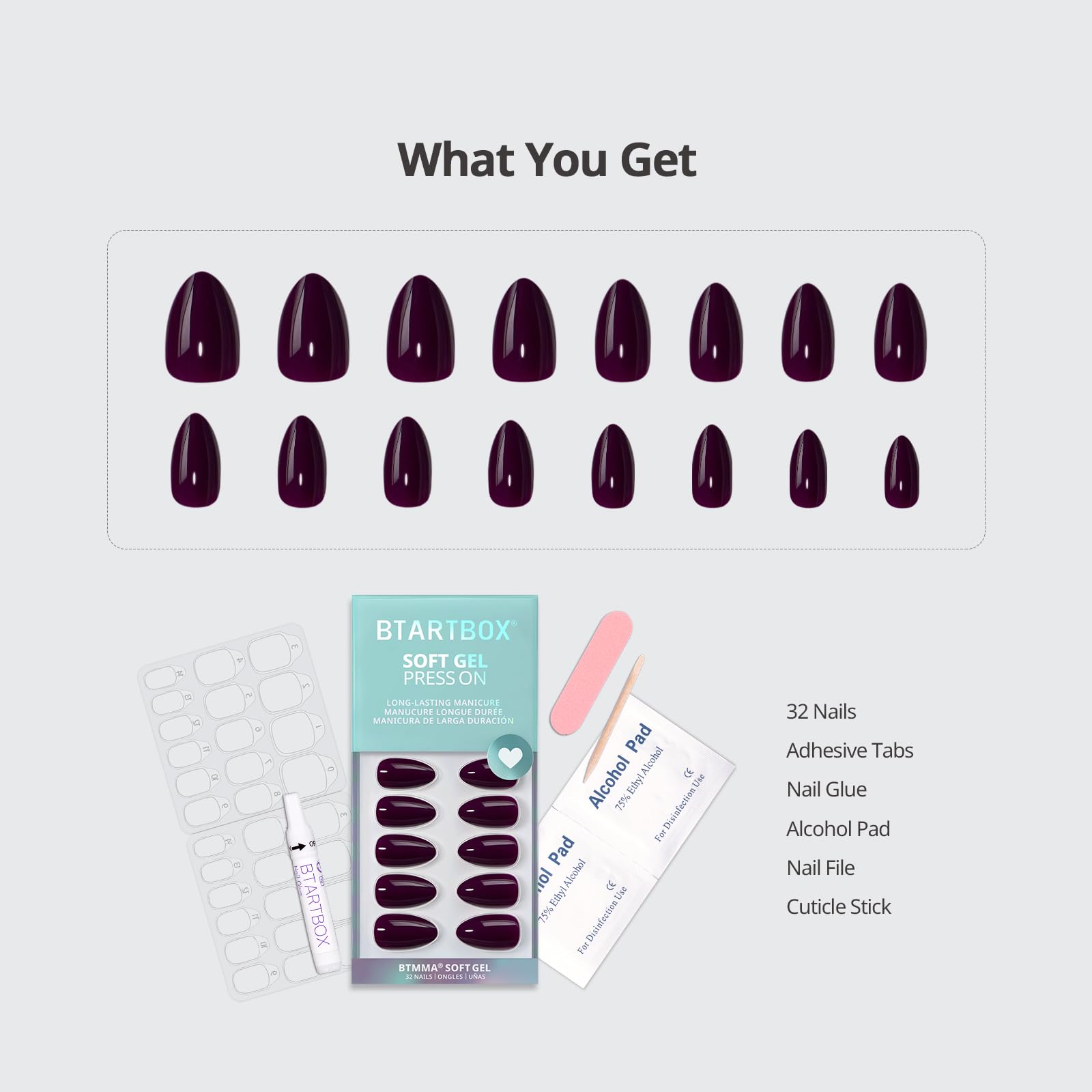 BTArtbox Poison Potion 16 sizes aid precise fit for a seamless manicure.