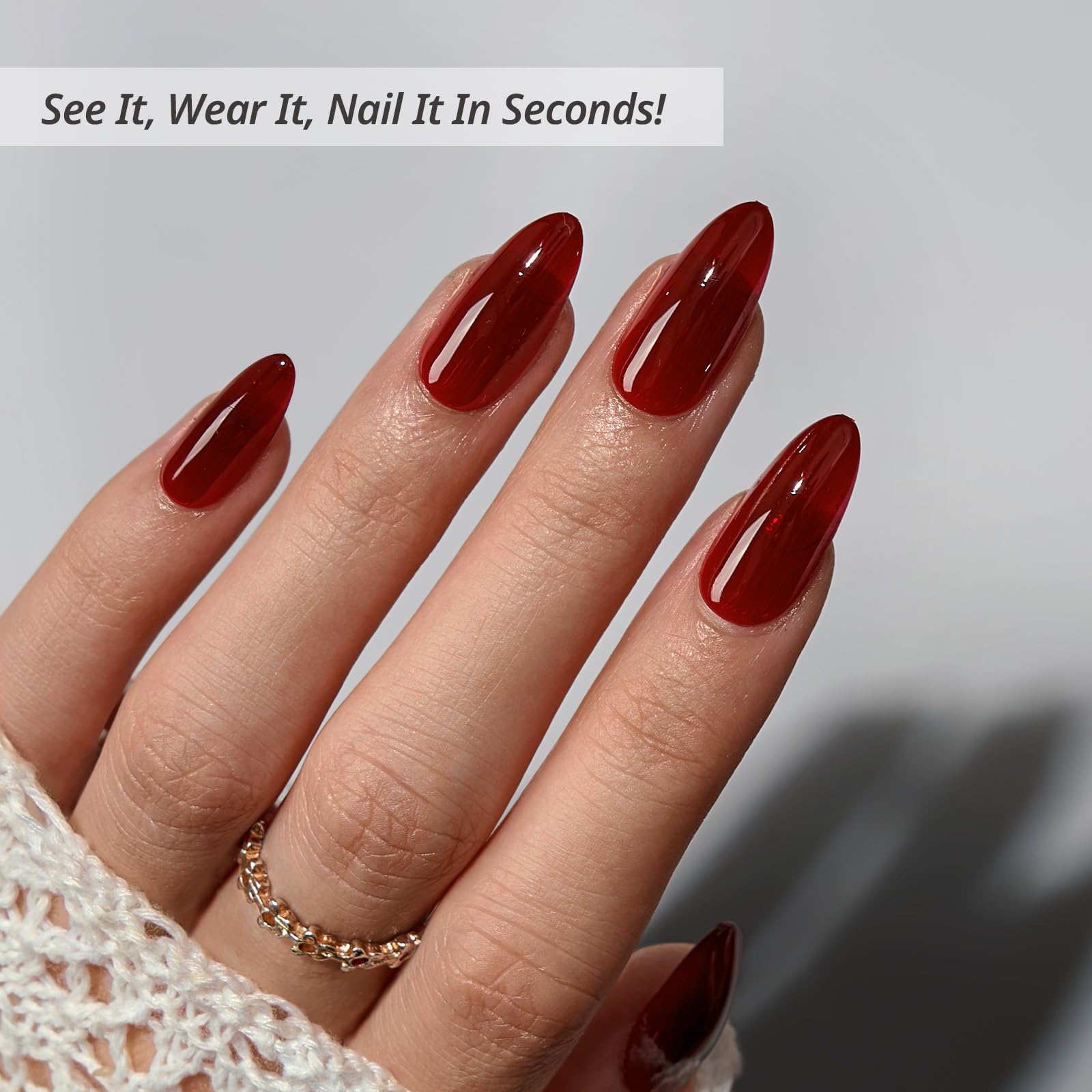 BTArtbox almond nails with glue for easy at-home manicure