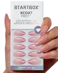 BTArtbox Pink Frosting almond-cat-eye press-on nails for quick, long-lasting manicure