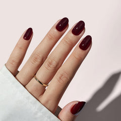 BTArtbox press-on short coffee bean nails set showing full kit and color