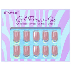 BTArtbox close-up gloss highlights the glossy finish of the soft gel nails.