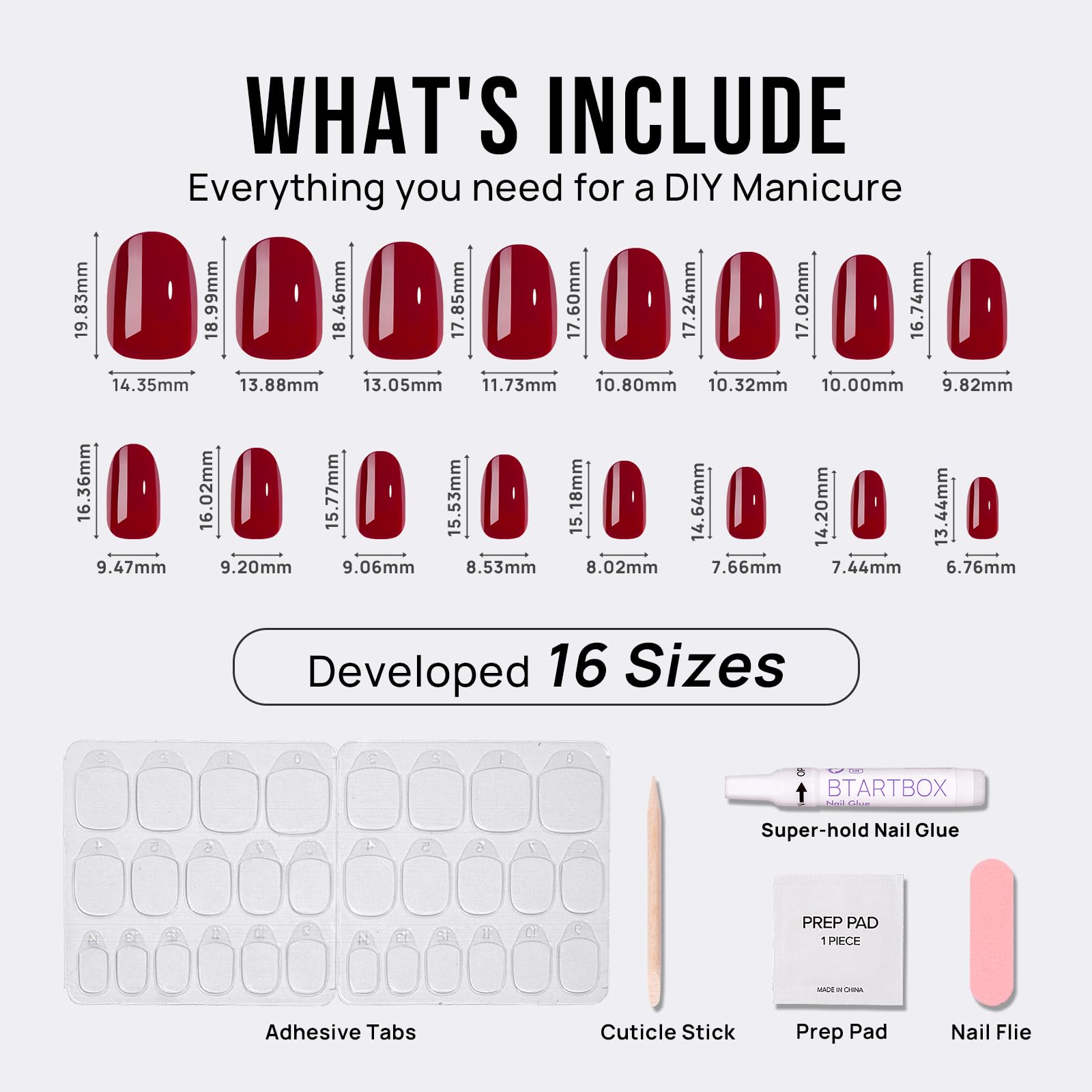 BTArtbox short oval nails stay secure during daily tasks