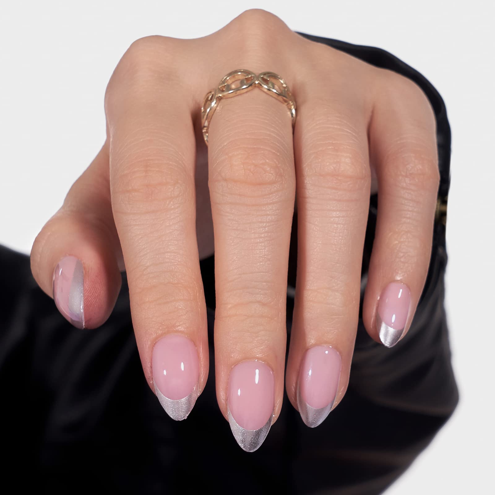 BTArtbox short almond nails with soft gel finish offering a natural look.