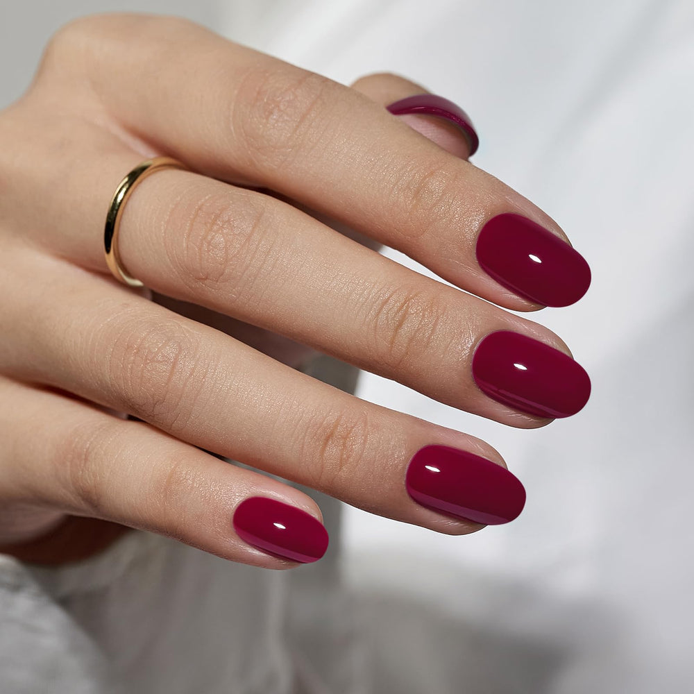 BTArtbox red valentines press-on nails closeup with glossy gel finish for salon look.