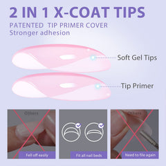 BTArtbox XCOATTIPS primer coating enhances adhesion for a tidy nail tip setup.