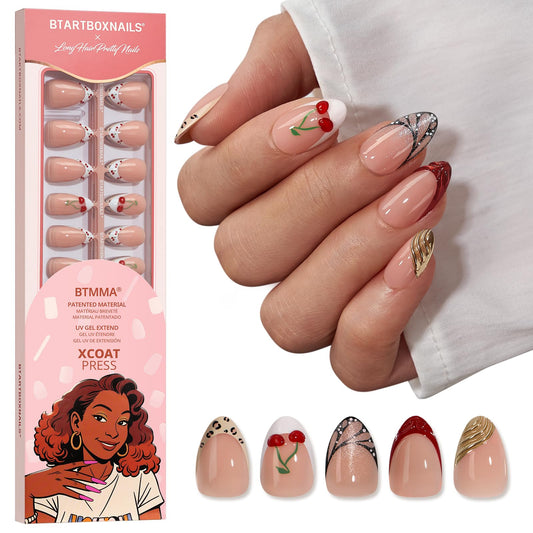 BTArtboxnails Autumn Muse design A close-up for ideal at-home French tips.
