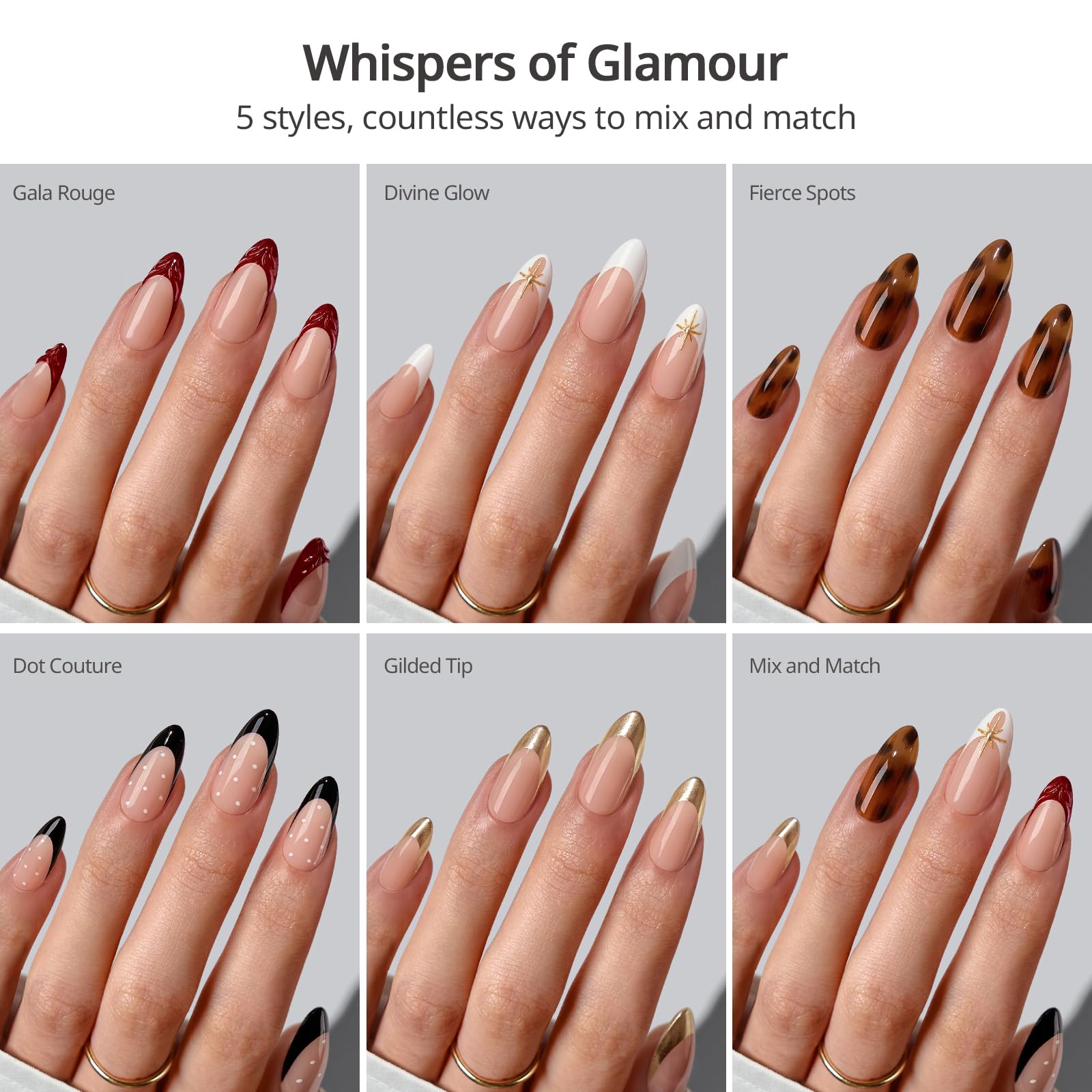 BTArtboxnails five-design mix-match showcase on nails for versatile styling.